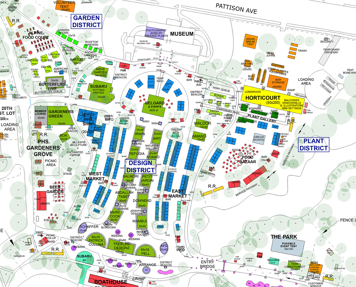 2021 Flower Show Map -- exhibitors and features