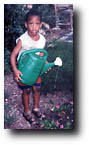 child watering
